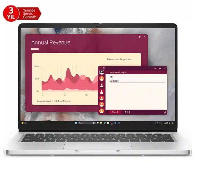 DELL 14" CORE 7 150U-16GB DDR5 RAM-512GB NVME-FDOS NOTEBOOK / PRO 14 PC14250_C7165UBU