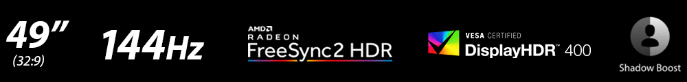 ASUS 49" VA ROG STRIX XG49VQ 1MS 144HZ HDMI-DP TYPEC Kavisli Gaming Monitör 3840x1080 / 90LM04H0-B01170