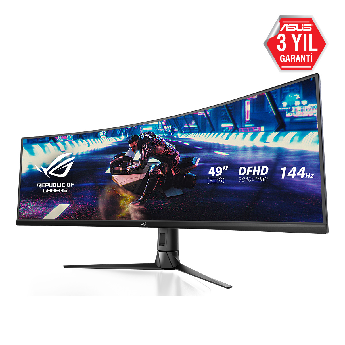 ASUS 49" VA ROG STRIX XG49VQ 1MS 144HZ HDMI-DP TYPEC Kavisli Gaming Monitör 3840x1080 / 90LM04H0-B01170