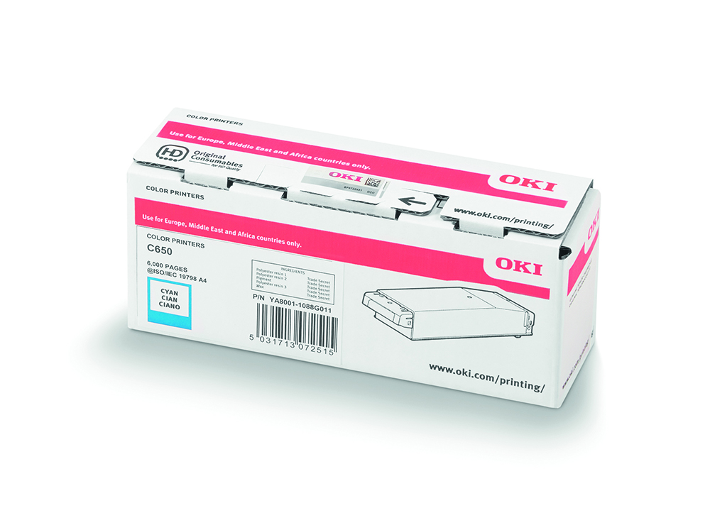 OKI C650 / C651 Cyan Orijinal Toner Kartuşu (6.000 Sayfa) - 9006127