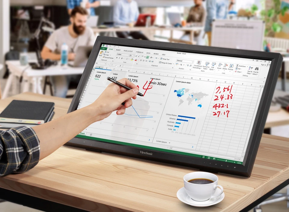 VIEWSONIC 23.8" VA Dokunmatik TD2423 7MS 75HZ HDMI-DVI Multimedya Monitör 1920x1080