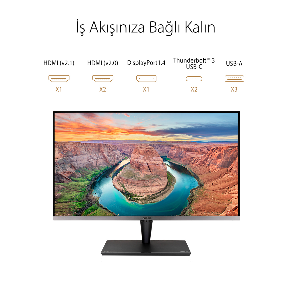 ASUS 31.5" IPS PROART PA32UCG-K 5MS 120HZ HDMI-DP TYPEC THUNDERBOLT 3 Grafik Tasarım Monitörü 3840x2160  / 90LM03H0-B05370