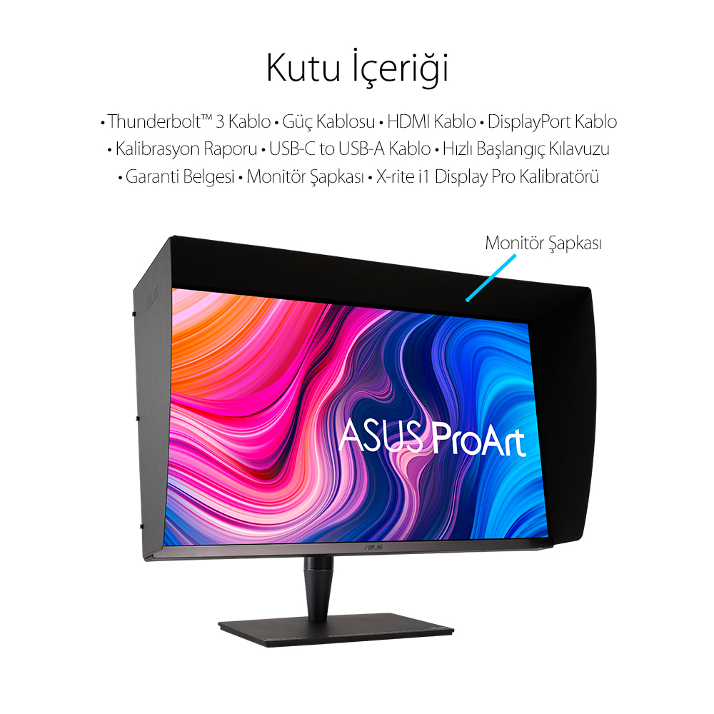 ASUS 31.5" IPS PROART PA32UCG-K 5MS 120HZ HDMI-DP TYPEC THUNDERBOLT 3 Grafik Tasarım Monitörü 3840x2160  / 90LM03H0-B05370