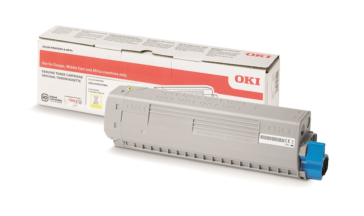 OKI C824/C834/C844 Sarı Orijinal Toner Kartuşu (Yellow Toner - 5K)