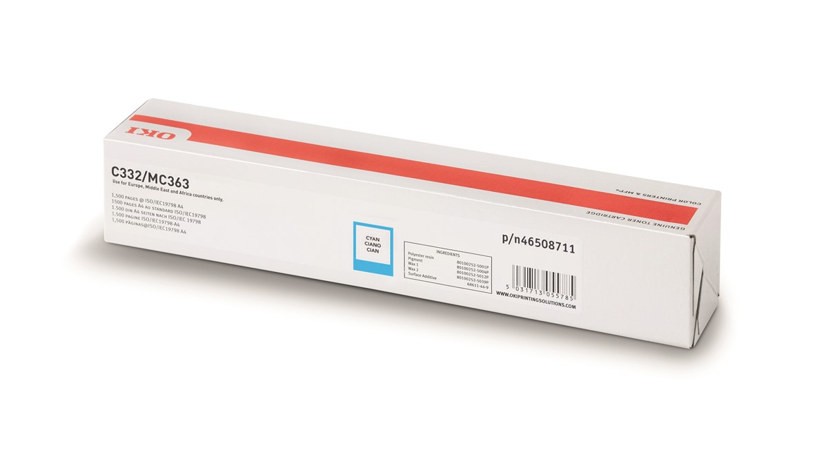 OKI C332 / MC363 3K Mavi (Cyan) Yüksek Kapasiteli Toner (46508711)