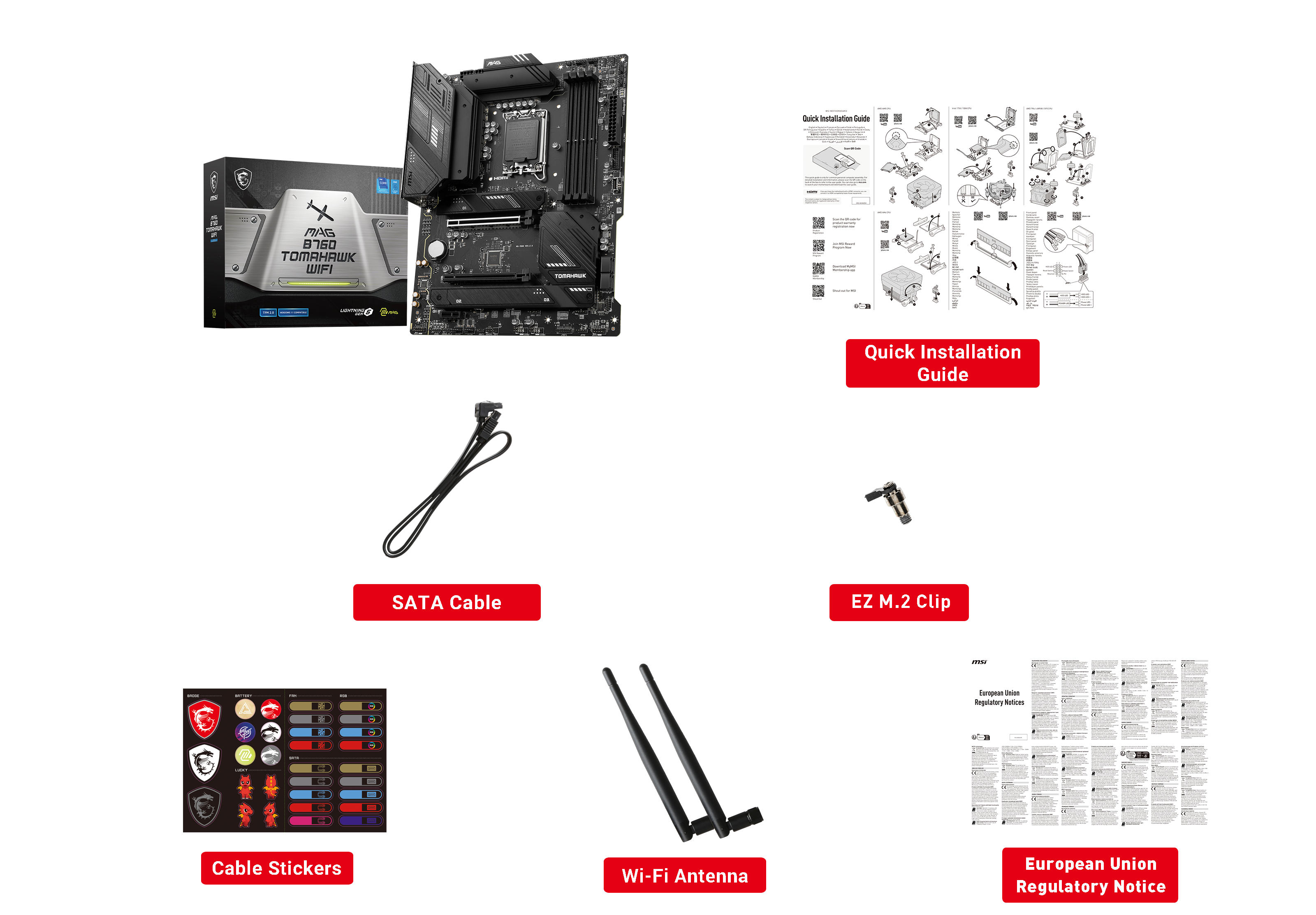 MSI MAG B760 TOMAHAWK WIFI6E DDR5 HDMI-DP TYPEC PCIE 4.0 1700p ATX