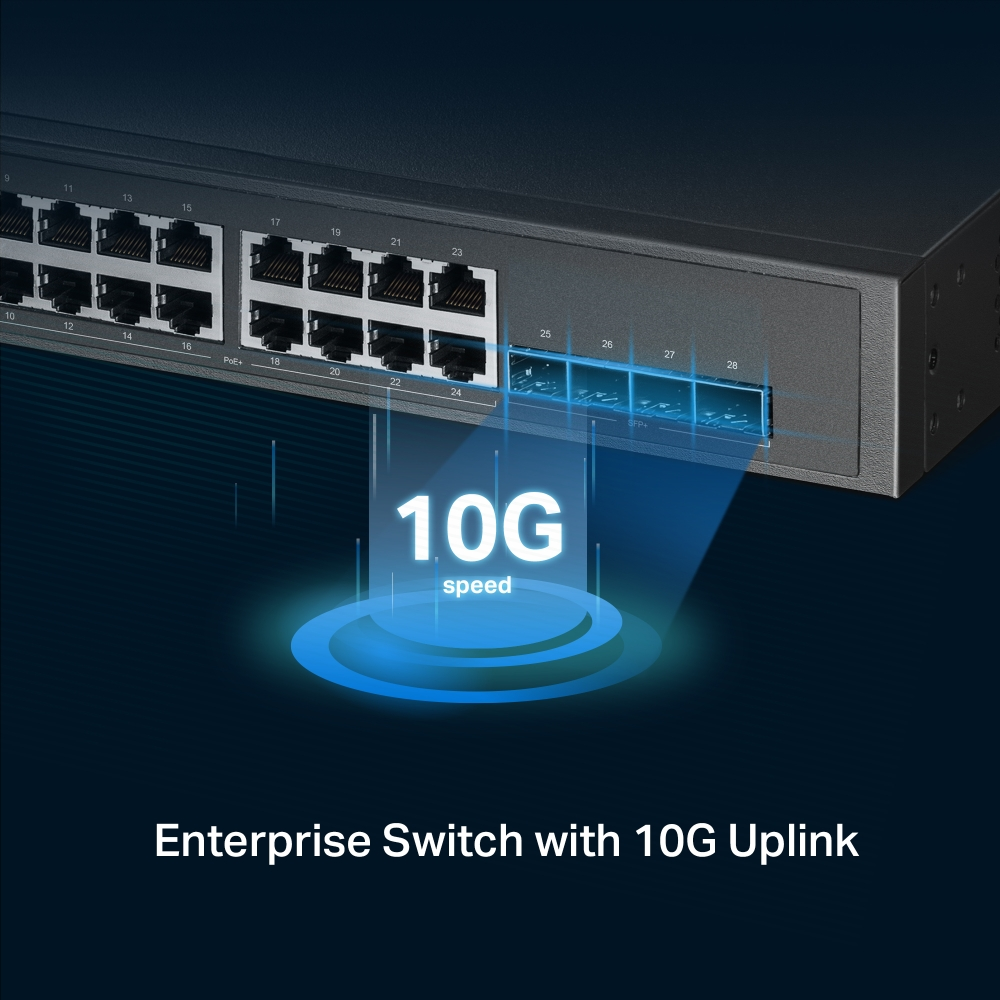 TP-LINK 24port 16port PoE 500w 4-SFP 10GbE / 2.5GbE Yönetilebilir Switch SG3428XPP-M2