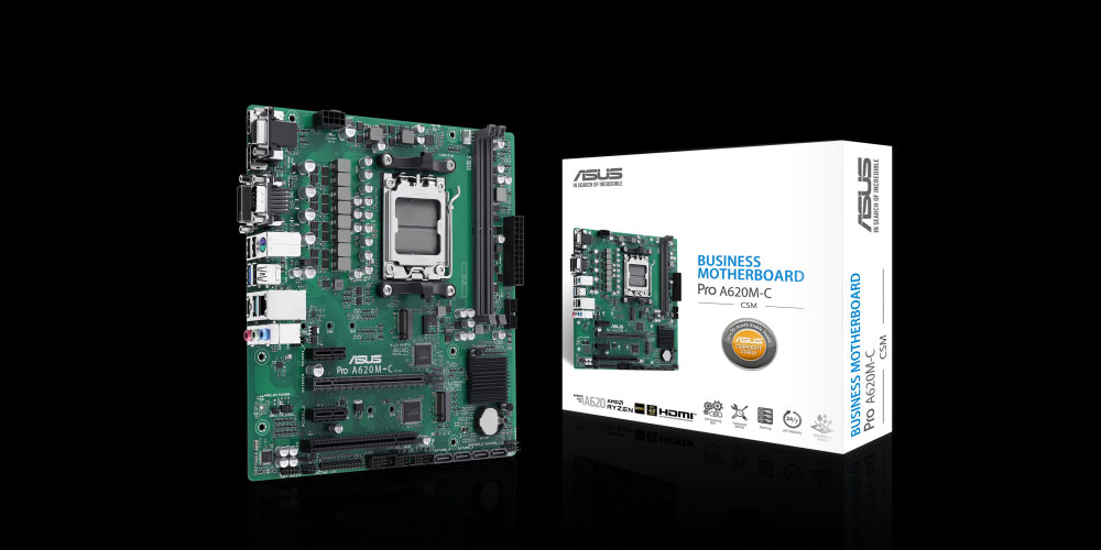 ASUS PRO A620M-C-CSM DDR5 HDMI-DVI-DP TYPEC PCIE 4.0 AM5 mATX Kurumsal Anakart