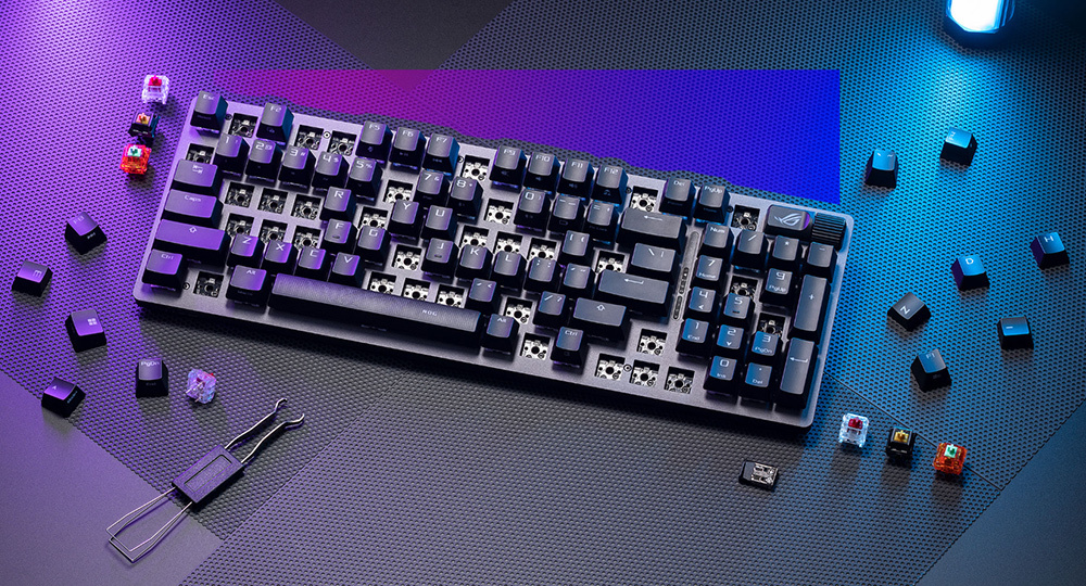 ASUS ROG Strix Scope II 96 Wireless NX Snow White - 96% RGB Mekanik Gaming Klavye - Tri-Mode 2.4GHz/BT/USB