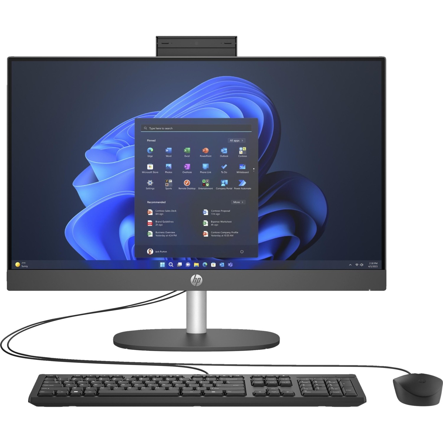 HP AIO 23.8" CORE i7 1355U-32GB DDR5 RAM-512GB NVME-FDOS / ProOne 240 G10 8T2W8ES