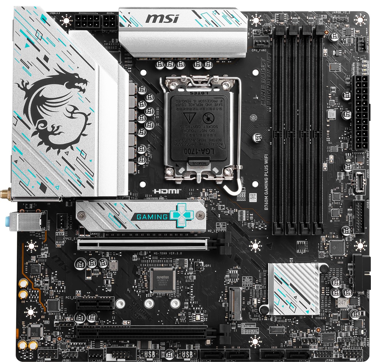 MSI B760M GAMING PLUS WIFI DDR5 HDMI-DP PCIE 4.0 1700p mATX