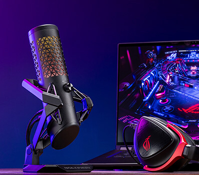 ASUS ROG Carnyx 24-Bit/192kHz RGB Profesyonel USB Oyuncu ve Yayıncı Mikrofonu / 90YH03Z0-BAUA00