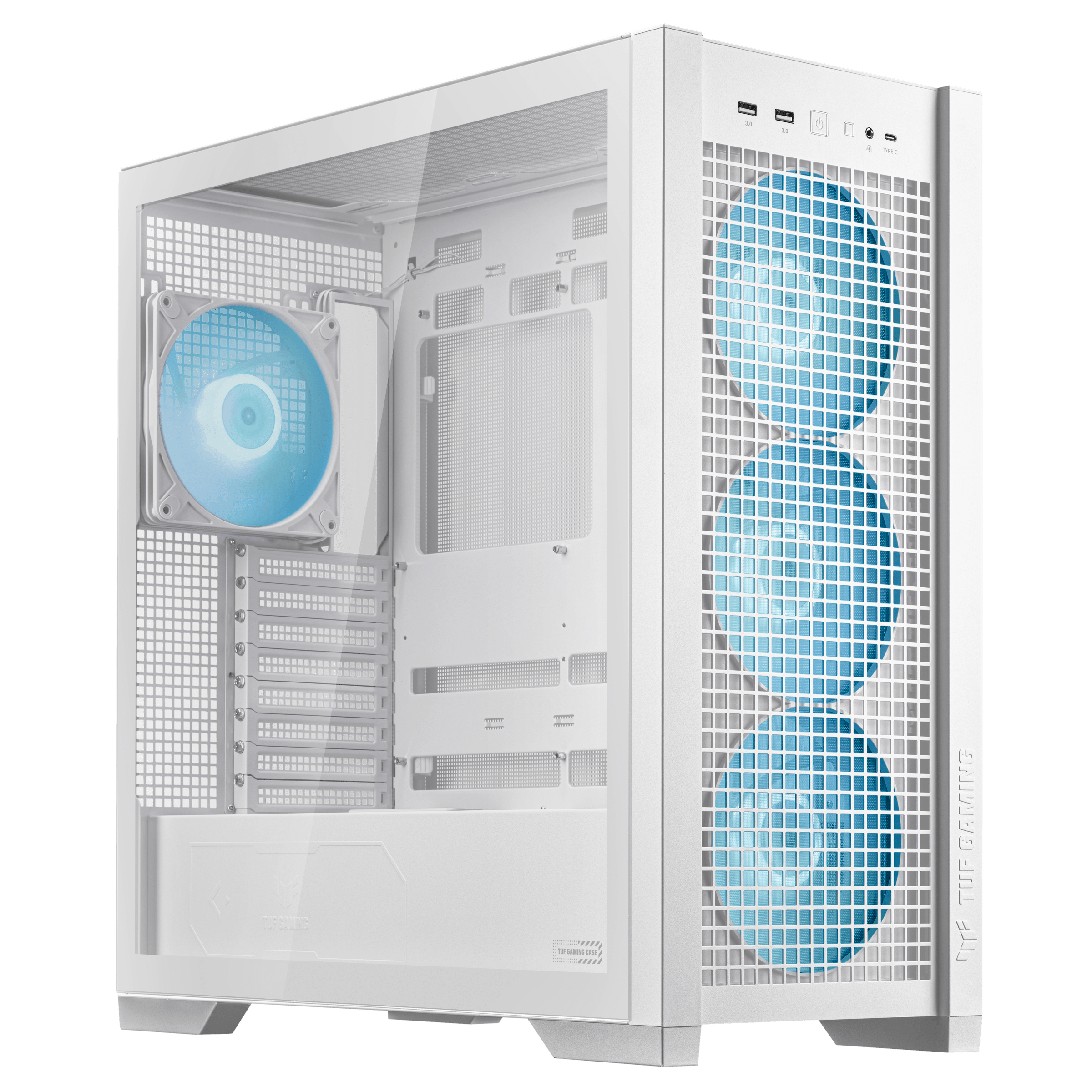 ASUS TUF GAMING GT302 TG ARGB Gaming Mid-Tower PC Kasası Beyaz / 90DC00I3-B19000