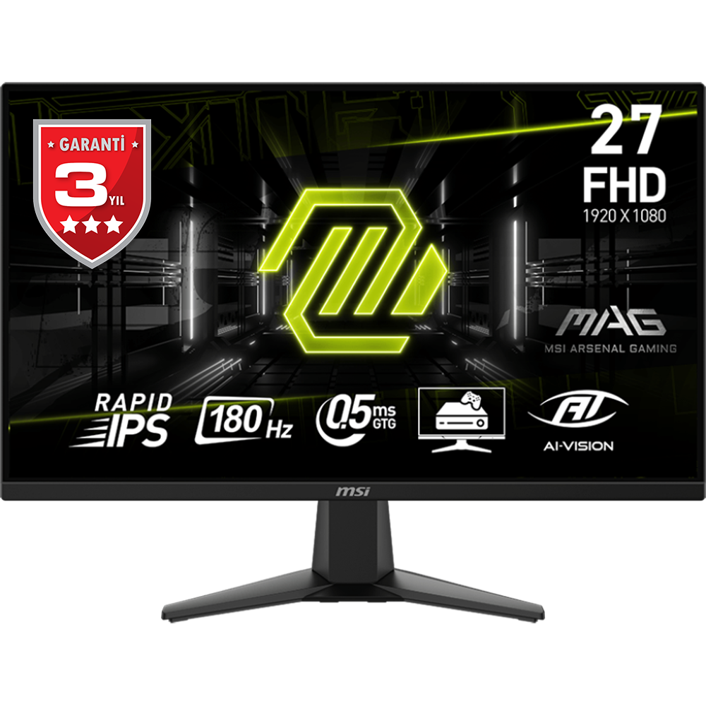 MSI 27" RAPID IPS MAG 275F 0.5ms 180Hz HDMI-DP Gaming Monitör 1920x1080