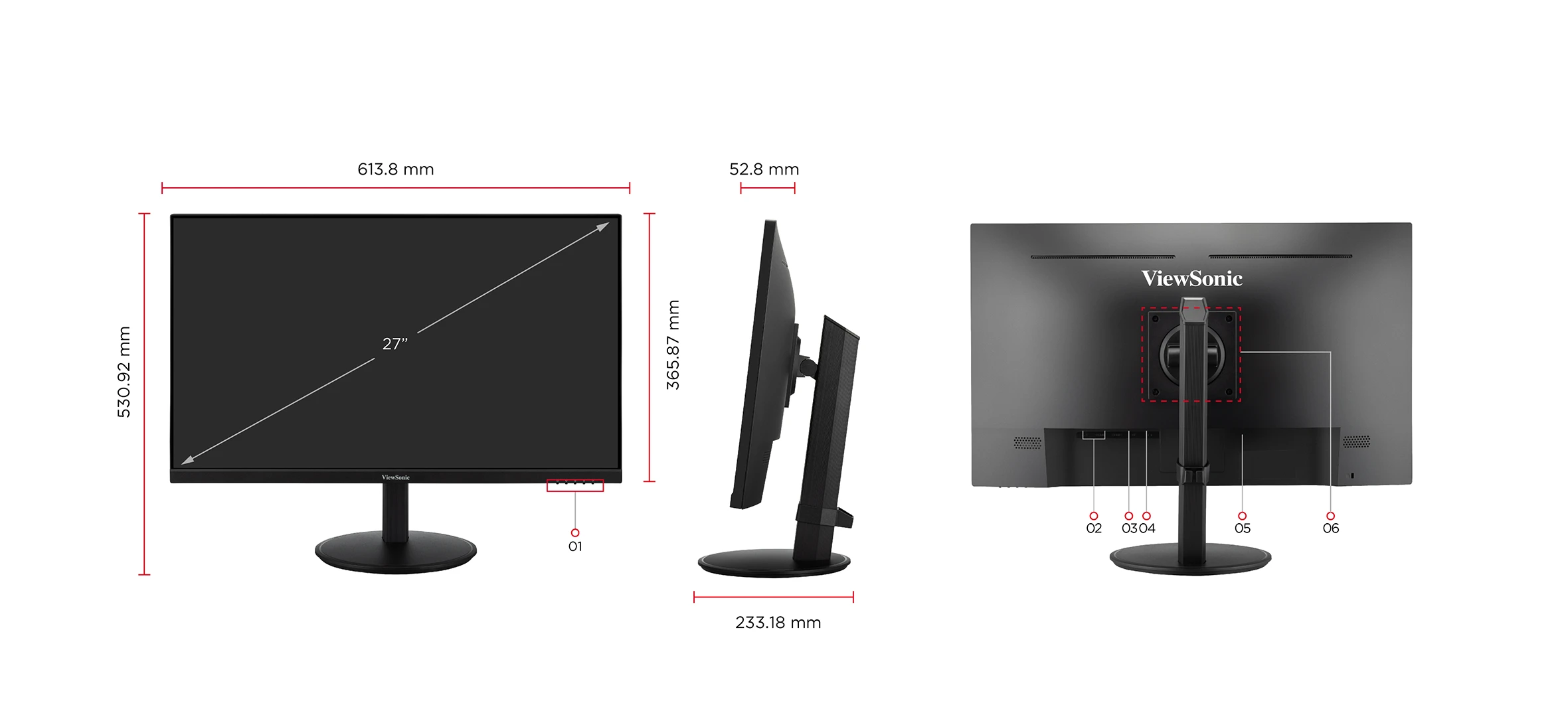 VIEWSONIC 27" IPS VG2708-4K 4MS 60HZ HDMI-DP Pivot Kurumsal Monitör 3840x2160