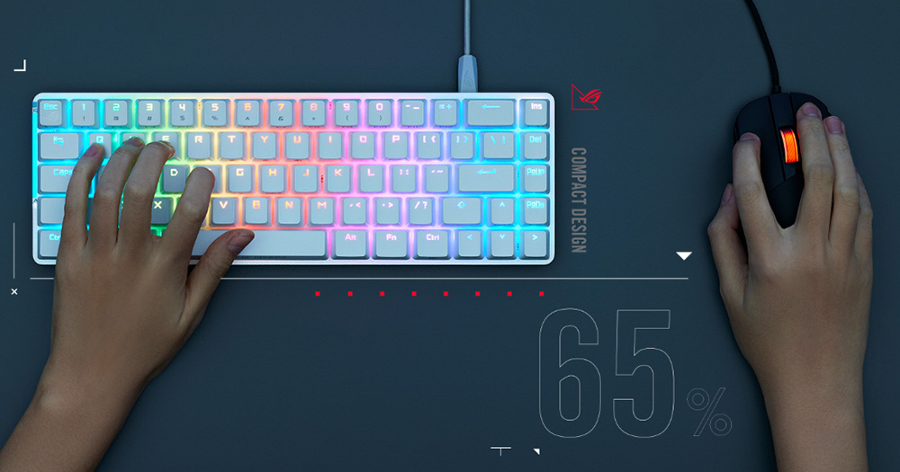 ASUS ROG Falchion RX Low Profile Kırmızı Optik Switch Üç Modlu Kablosuz Türkçe Q Mekanik Klavye / 90MP03EC-BKYA10