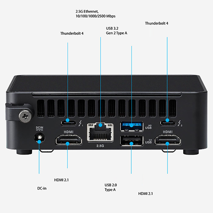 ASUS CORE 3 100U-RAM DİSK YOK-FDOS MINI PC  / NUC14 PRO SLIM KIT NUC14RVKI3 / 90AR0062-M00040