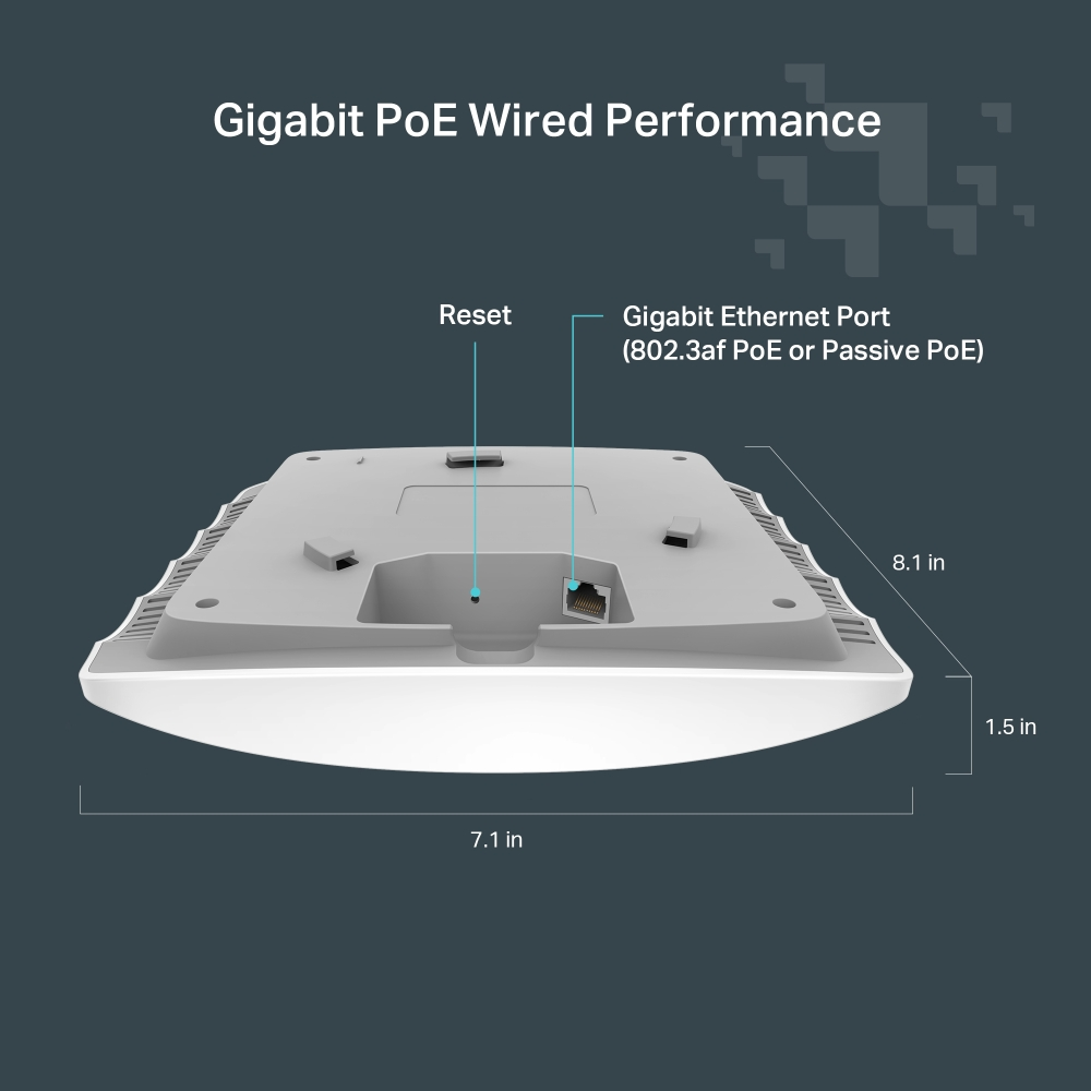TP-LINK FESTA F52 AC1350 Çift Bant Wi-Fi 5 Bulut Yönetilebilir Tavan Tipi Kablosuz Access Point