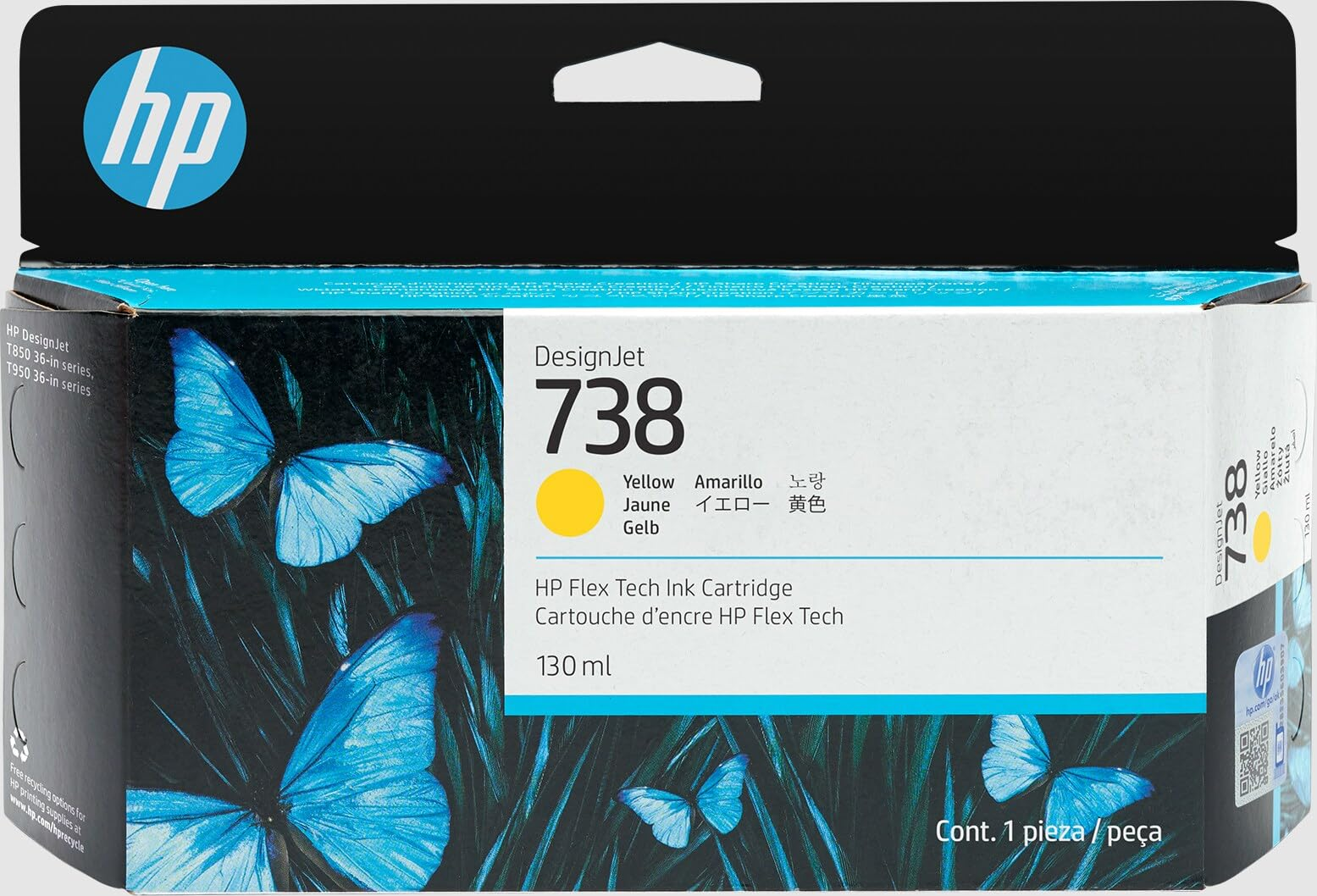 HP 738 Sarı Orijinal DesignJet Mürekkep Kartuşu (498N7A)