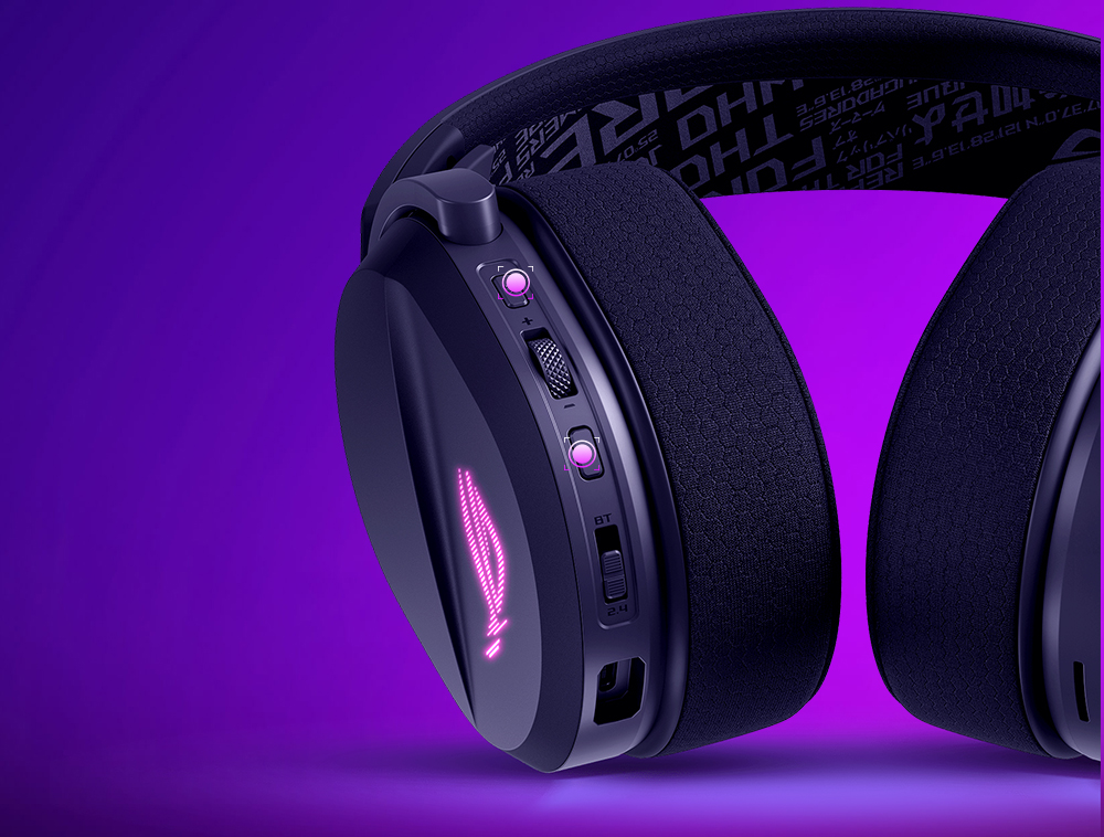ASUS ROG Pelta Siyah Hafif  (2.4GHz / Bluetooth / USB-C) ARGB Kablosuz Oyuncu Kulaklığı / 90YH0410-BHUA00