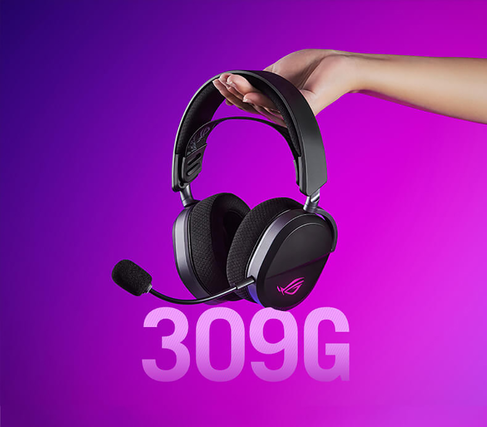 ASUS ROG Pelta Siyah Hafif  (2.4GHz / Bluetooth / USB-C) ARGB Kablosuz Oyuncu Kulaklığı / 90YH0410-BHUA00