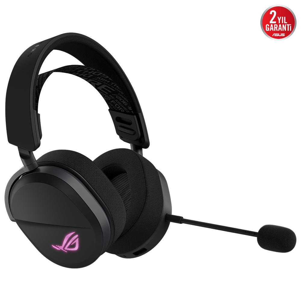 ASUS ROG Pelta Siyah Hafif  (2.4GHz / Bluetooth / USB-C) ARGB Kablosuz Oyuncu Kulaklığı / 90YH0410-BHUA00