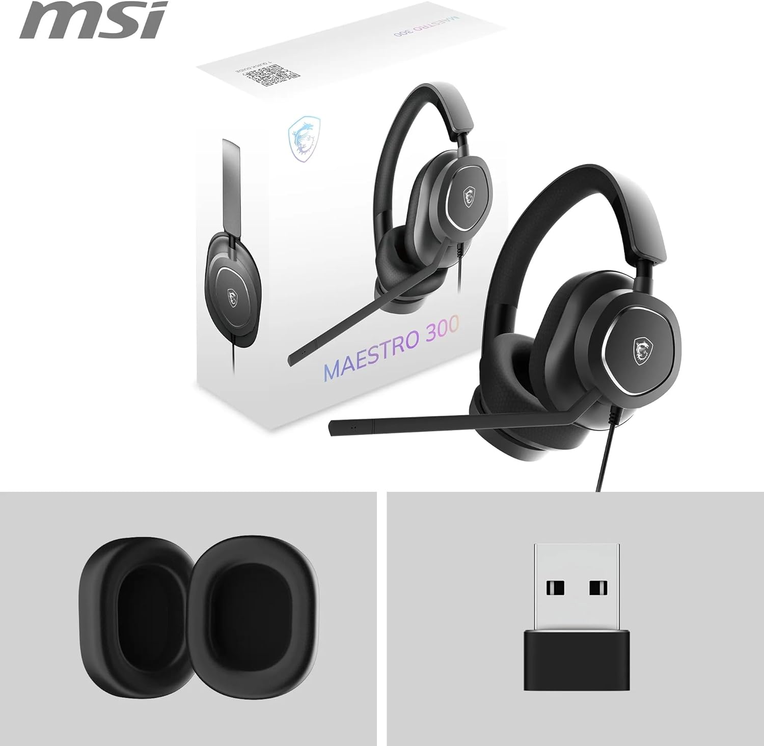MSI GG Maestro 300 USB-C 7.1 Sanal Çevresel Ses Siyah Oyuncu Kulaklığı