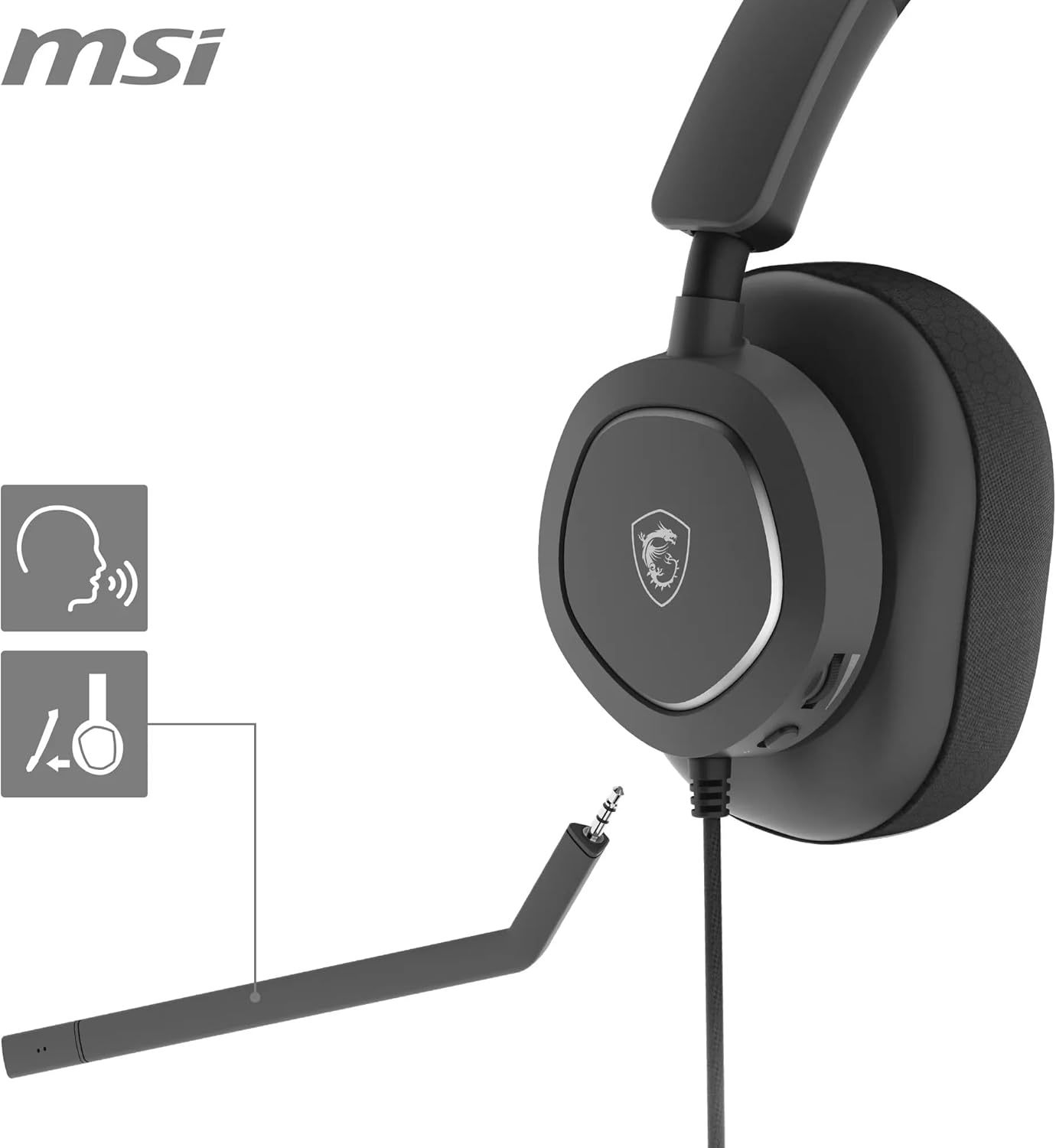 MSI GG Maestro 300 USB-C 7.1 Sanal Çevresel Ses Siyah Oyuncu Kulaklığı