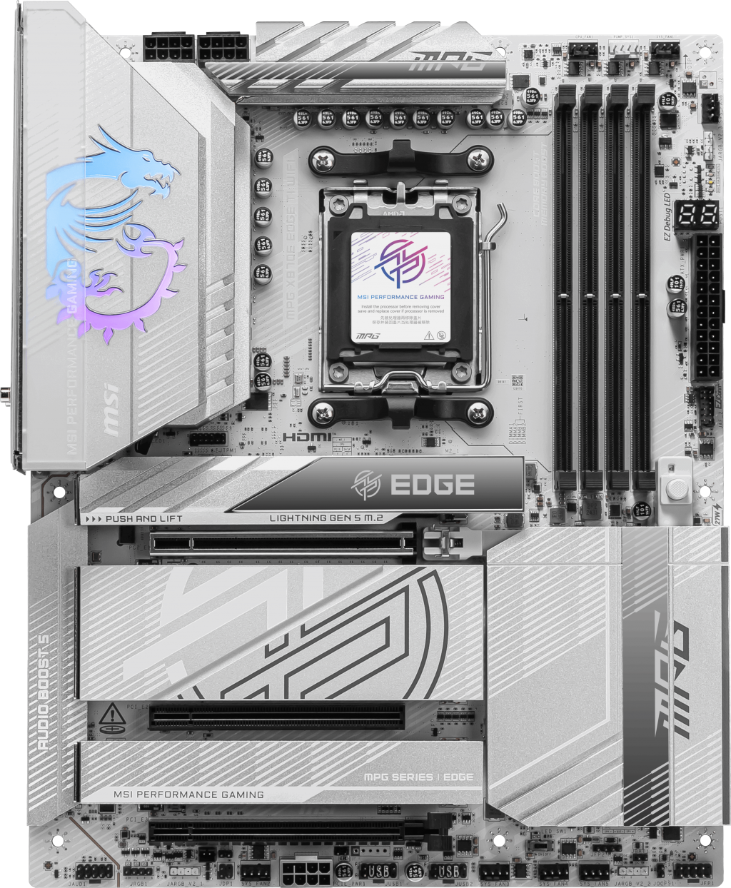MSI MPG X870E EDGE TI WIFI7 DDR5 HDMI-DP TYPEC PCIE 5.0 AM5 ATX BEYAZ