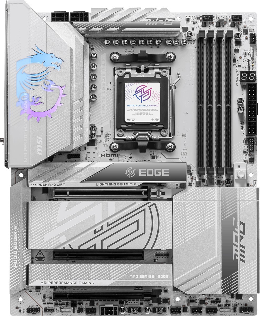 MSI MPG X870E EDGE TI WIFI7 DDR5 HDMI-DP TYPEC PCIE 5.0 AM5 ATX BEYAZ