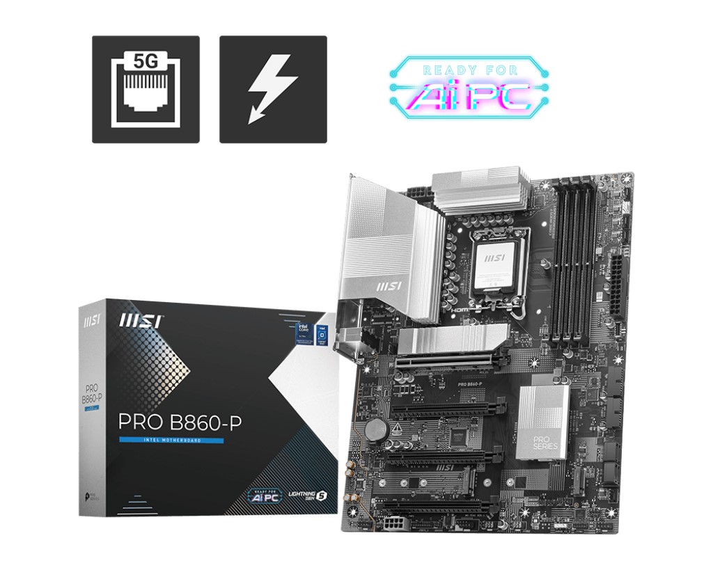 MSI PRO B860-P DDR5 HDMI-DP TYPEC PCIE 5.0 1851p ATX ikinci görünüm