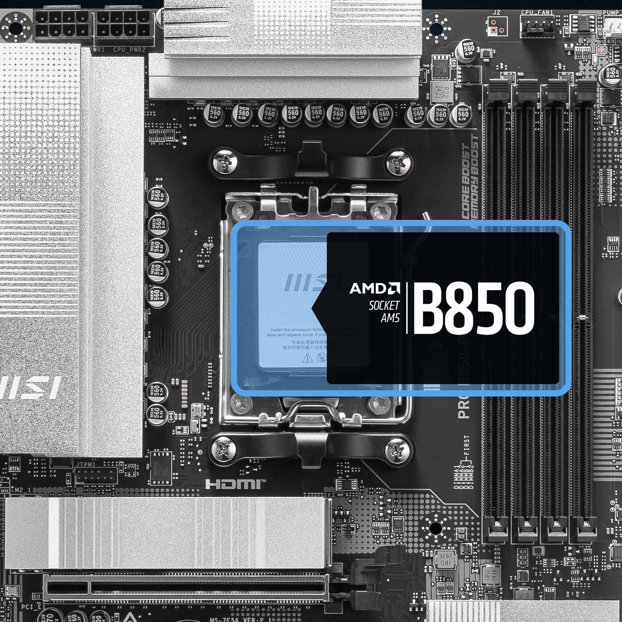 MSI PRO B850-P WIFI7 DDR5 HDMI-DP TYPEC PCIE 5.0 AM5 ATX