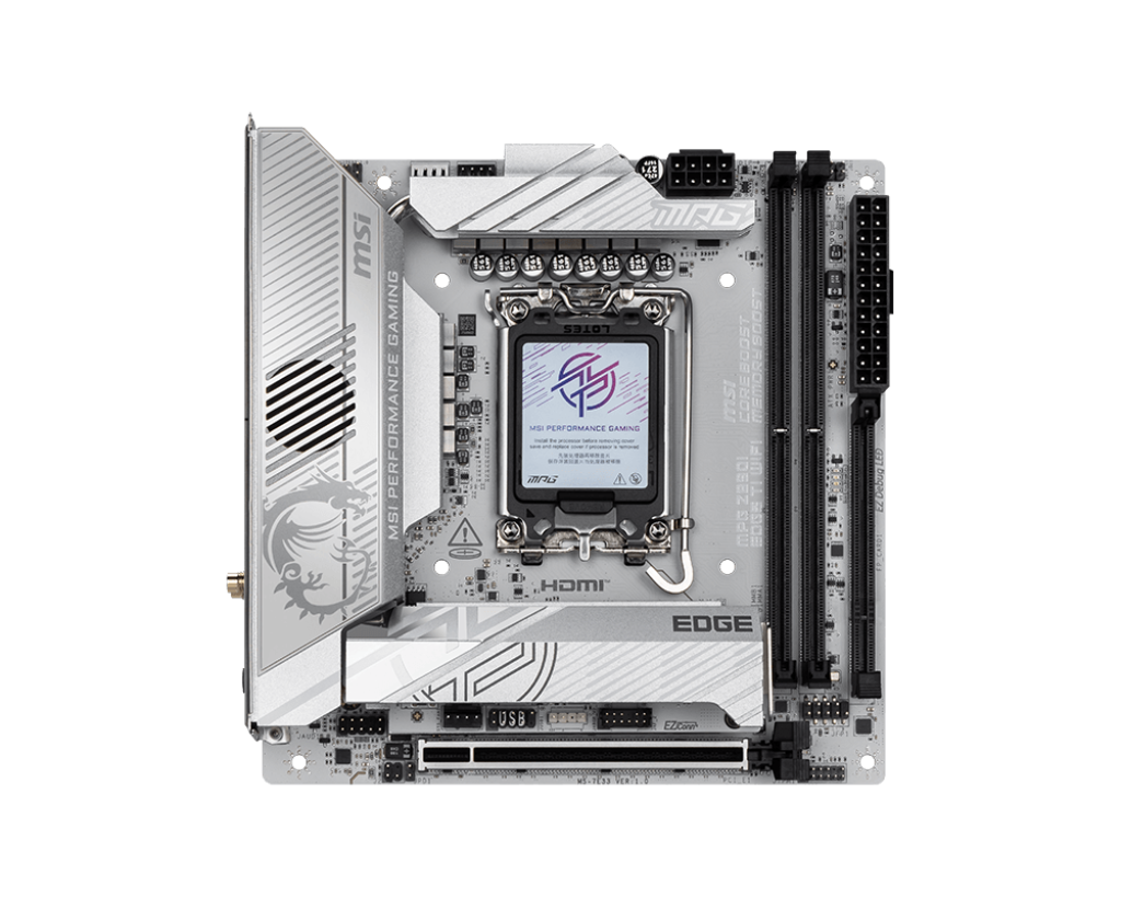 MSI MPG Z890I EDGE TI WIFI7 DDR5 HDMI-TYPEC PCIE 5.0 1851p mITX Beyaz