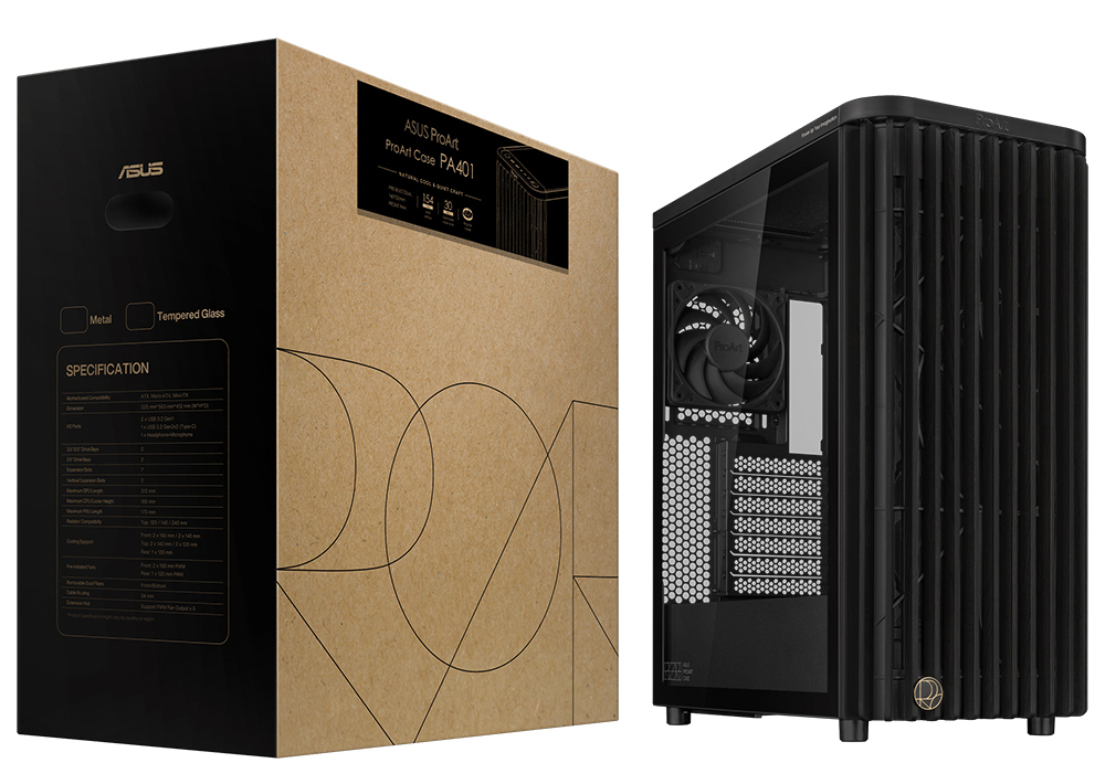 ASUS PROART PA401 WOOD METAL Gaming Mid-Tower Pc Kasası / 90DC00M0-B39010