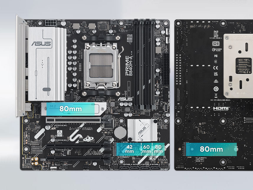 ASUS PRIME B840M-A-CSM DDR5 HDMI-DP TYPEC PCIE 4.0 AM5 mATX Kurumsal Anakart / 90MB1J10-M0EAYC