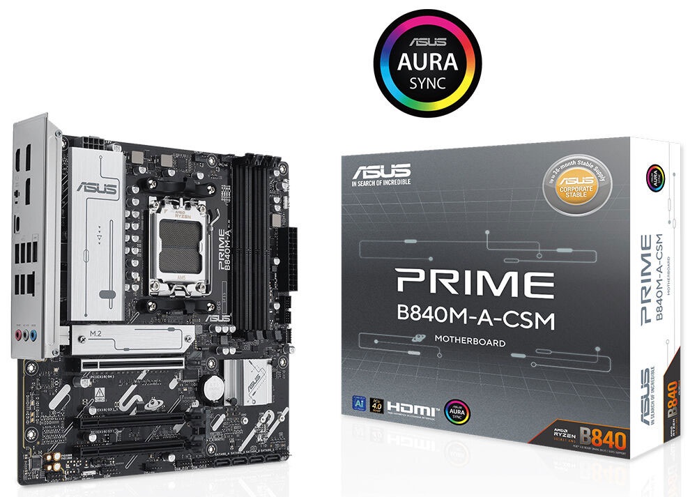 ASUS PRIME B840M-A-CSM DDR5 HDMI-DP TYPEC PCIE 4.0 AM5 mATX Kurumsal Anakart / 90MB1J10-M0EAYC