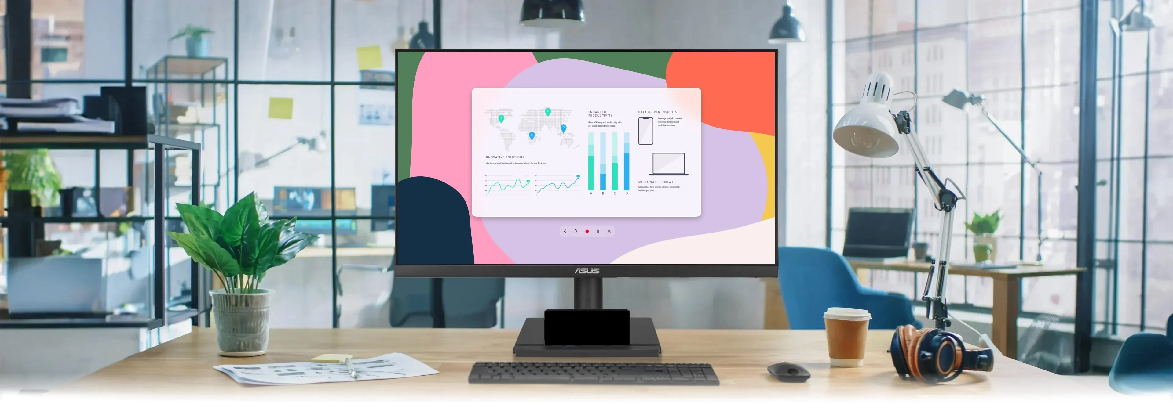 ASUS 27" IPS VA27UCPS 5MS 60HZ HDMI-DP TYPEC Kurumsal Pivot Monitör 3840x2160 / 90LM09WJ-B03170