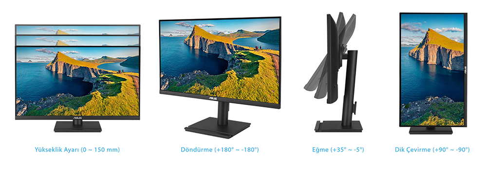 ASUS 27" IPS VA27UCPS 5MS 60HZ HDMI-DP TYPEC Kurumsal Pivot Monitör 3840x2160 / 90LM09WJ-B03170