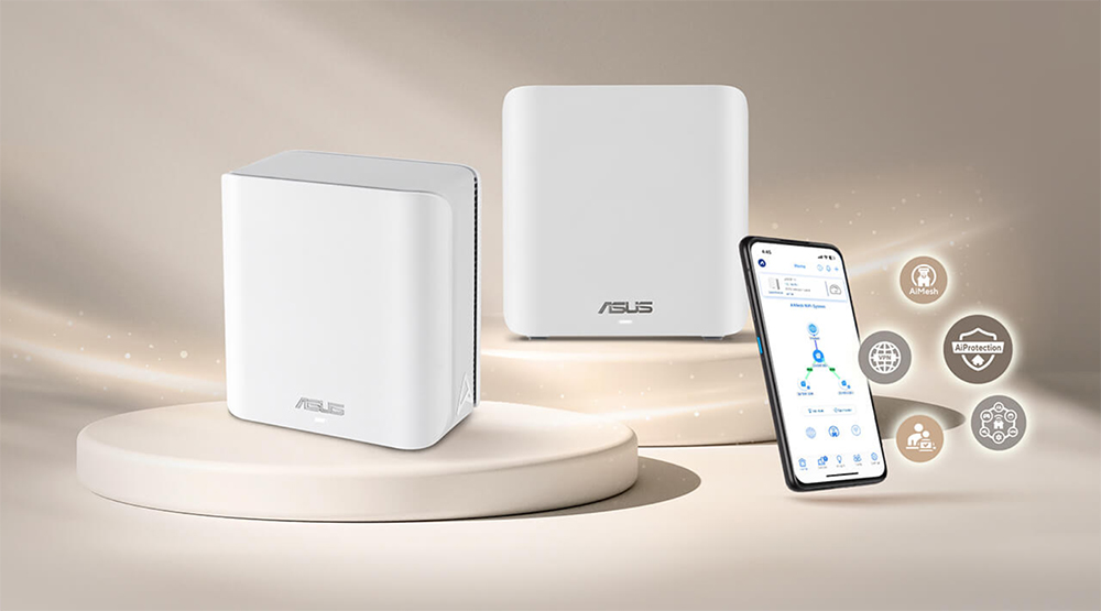 ASUS ZENWIFI7 BD4-W-2  WIFI7 BE3600 Dual Band Mesh Router 2-li set Beyaz