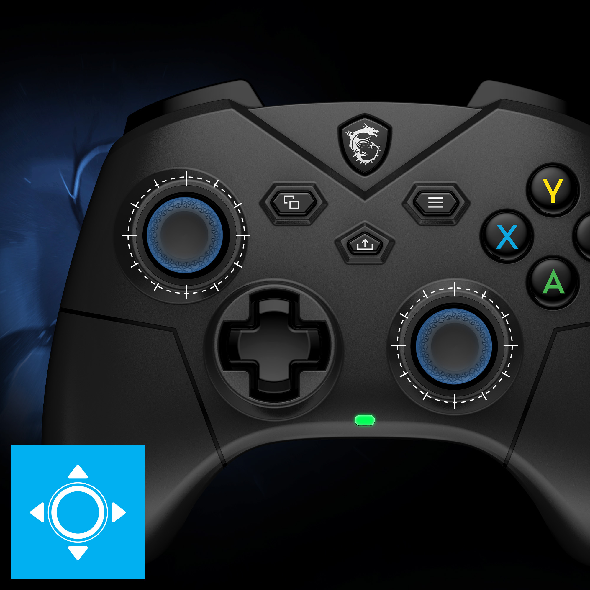MSI Stok Adı: Msi GG Force GC300 Wireless 2.4GHz Kablosuz Siyah Oyun Kolu (Gamepad) ikinci görünüm