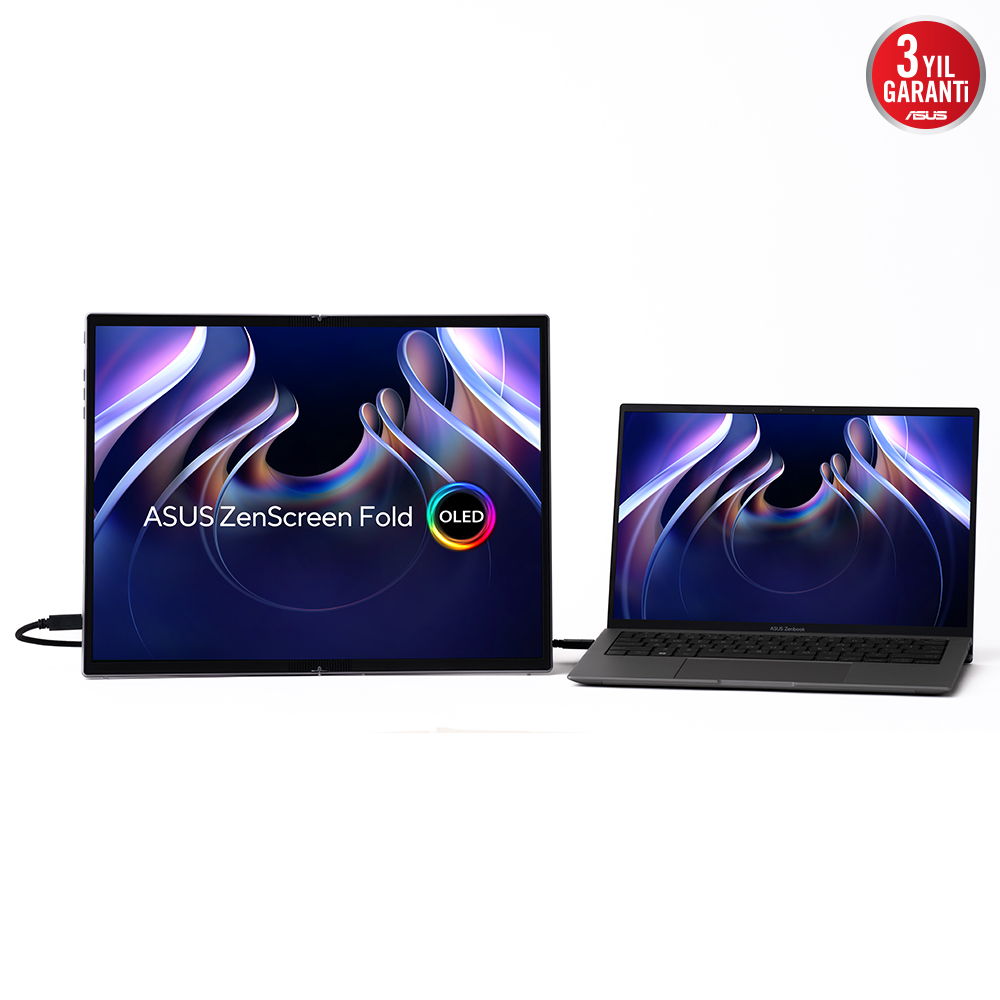 ASUS 17.3" OLED ZenScreen MQ17QH 0.2MS 60HZ mini HDMI-TYPEC Katlanabilir Taşınabilir Monitör 2560x1920