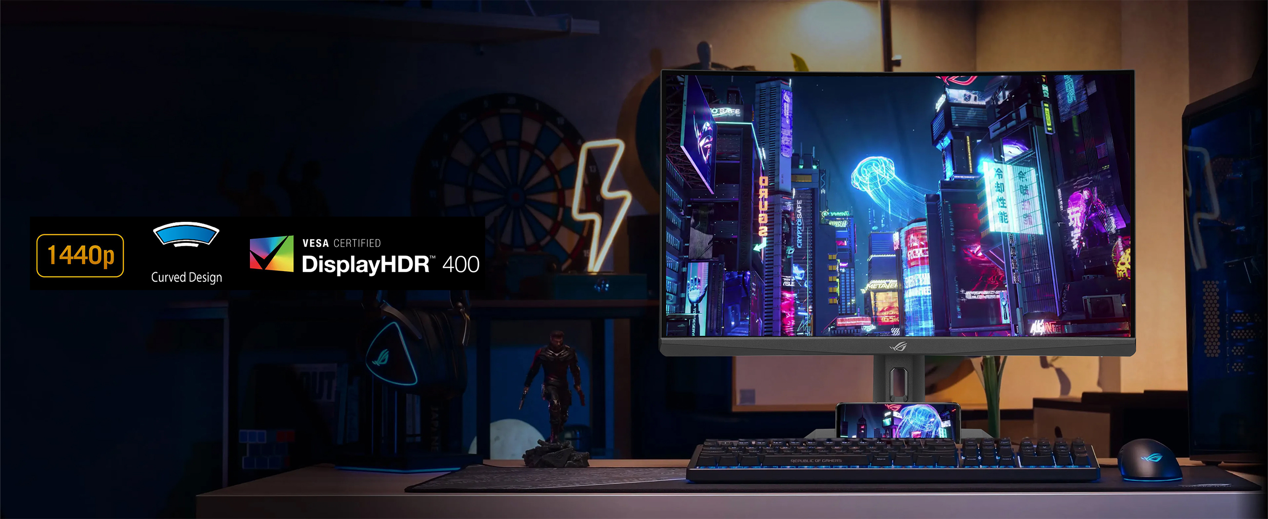 ASUS 31.5" FAST VA ROG STRIX XG32WCMS 1MS 280HZ HDMI-DP Gaming Monitör 2560x1440 / 90LM09X0-B01970