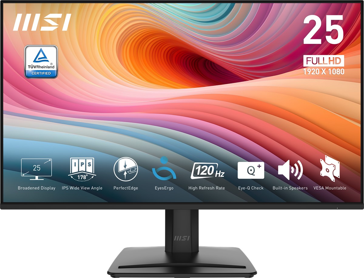 MSI 24.5" IPS PRO MP251 E2 1MS 120HZ HDMI-DP Ev Ofis Monitörü 1920x1080