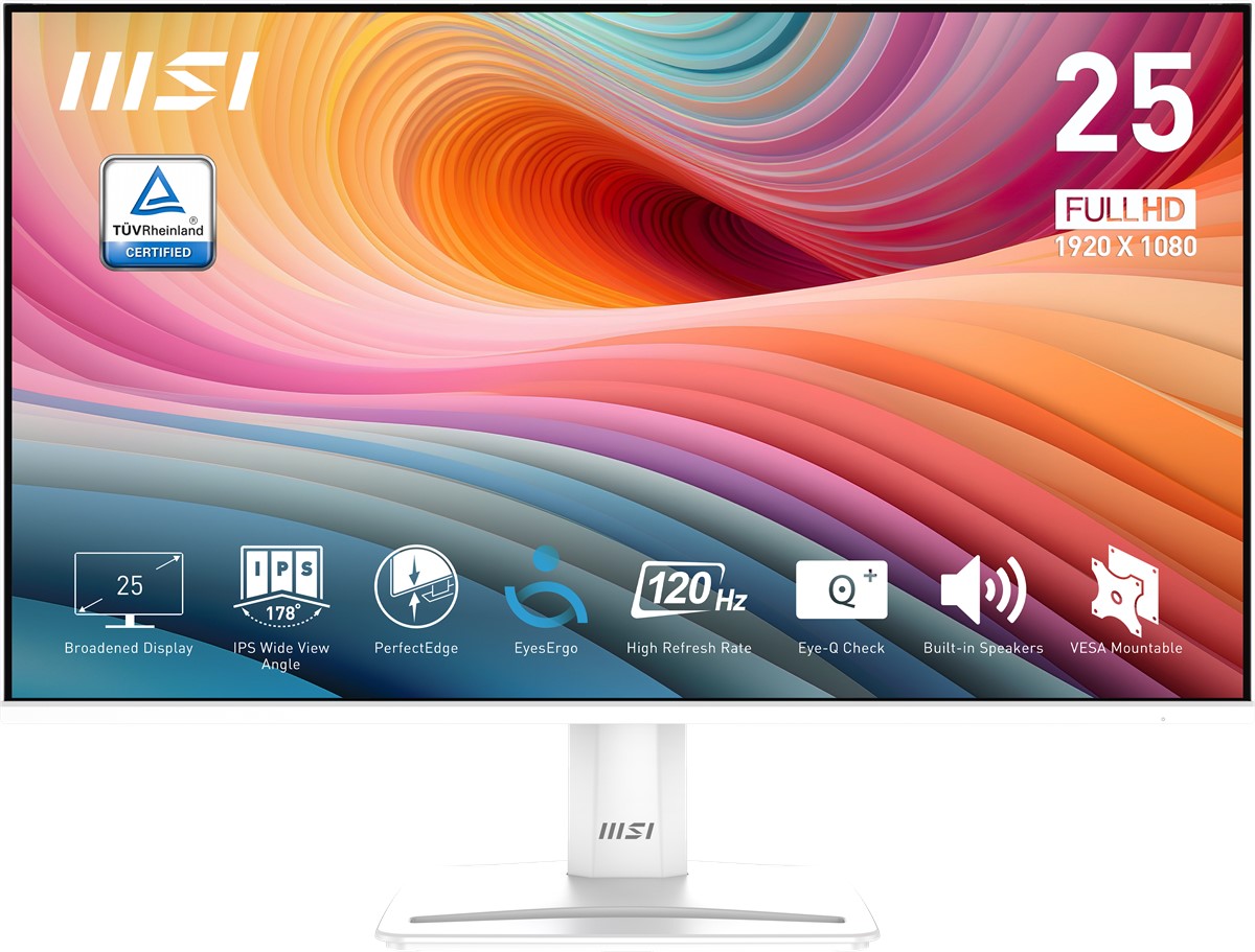 MSI 24.5" IPS PRO MP251W E2 1MS 120HZ HDMI-DP Kurumsal Monitör 1920x1080