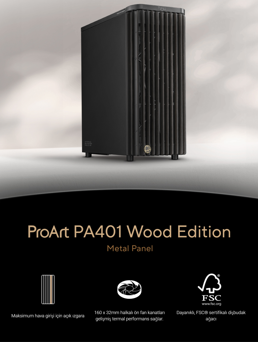 ASUS PROART PA401 METAL Gaming EATX PC Kasası / 90DC00M0-B39030