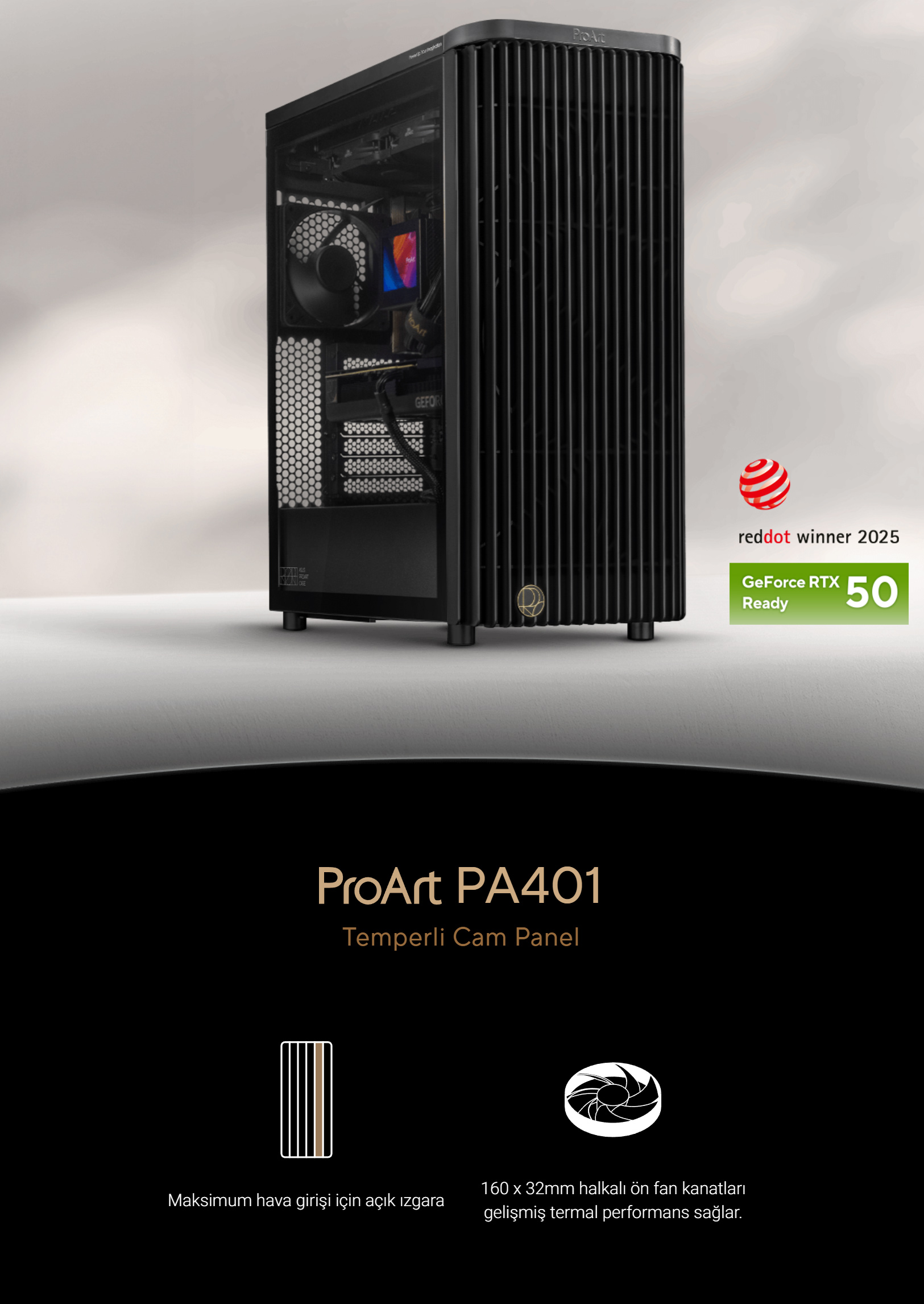 ASUS PROART PA401 TG Gaming EATX PC Kasası / 90DC00M0-B39020