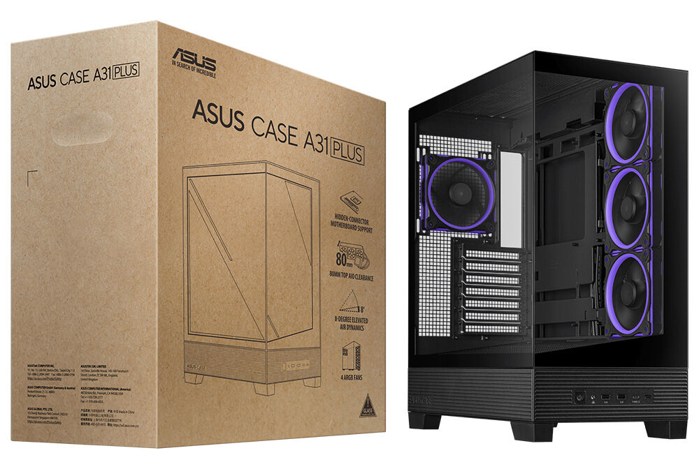 ASUS A31 PLUS TG ARGB Gaming Mid-Tower PC Kasası /  90DC00R0-B19000