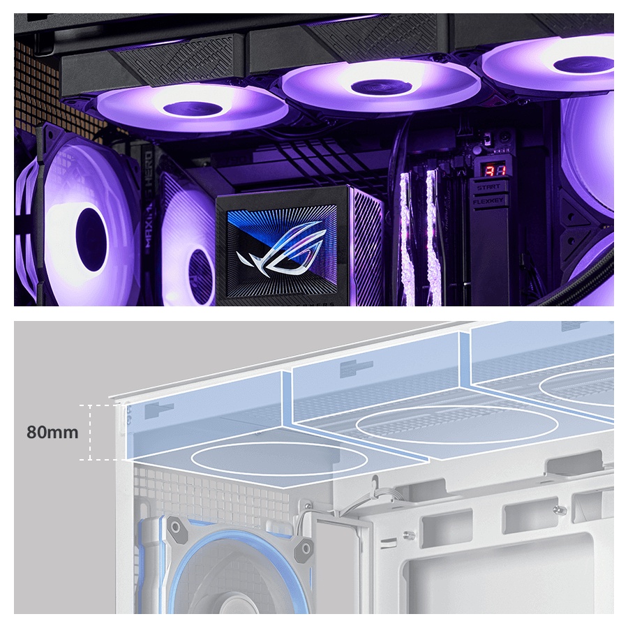 ASUS A31 PLUS TG ARGB WHITE Gaming Mid-Tower PC Kasası Beyaz / 90DC00R3-B19000