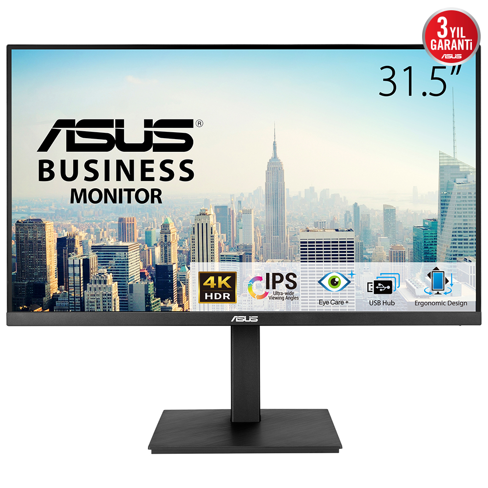 ASUS 31.5" IPS VA32UQSB 4MS 60HZ HDMI-DP USB HUB Kurumsal Monitör 3840x2160 / 90LM04W7-B01E70