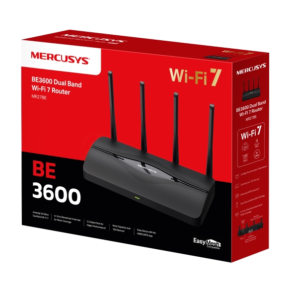 MERCUSYS MR27BE Wıfı7 BE3600 Dual Band Router